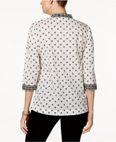 Thumbnail for your product : Charter Club Embroidered Printed Tunic, Created for Macy's