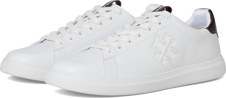 Tory Burch Double T Howell Court Women's Shoes Titanium White/Creta : 5 M, Leather