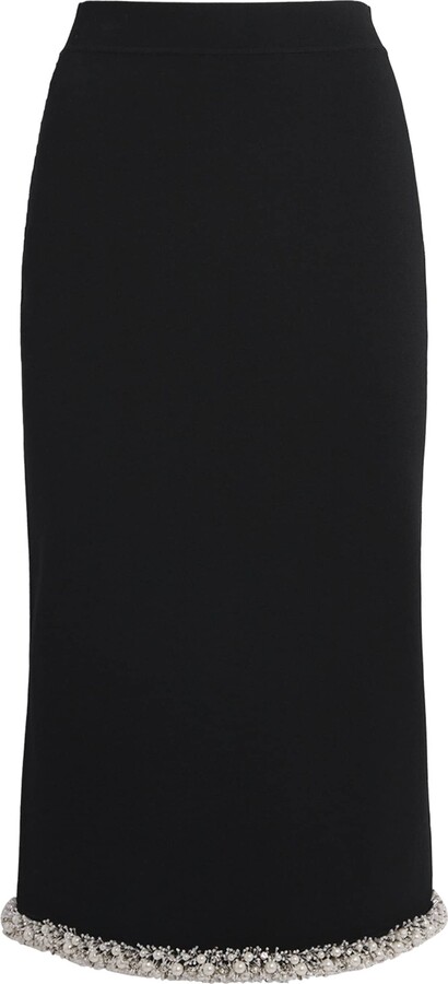 Simkhai Embellished-Trim Idina Midi Skirt