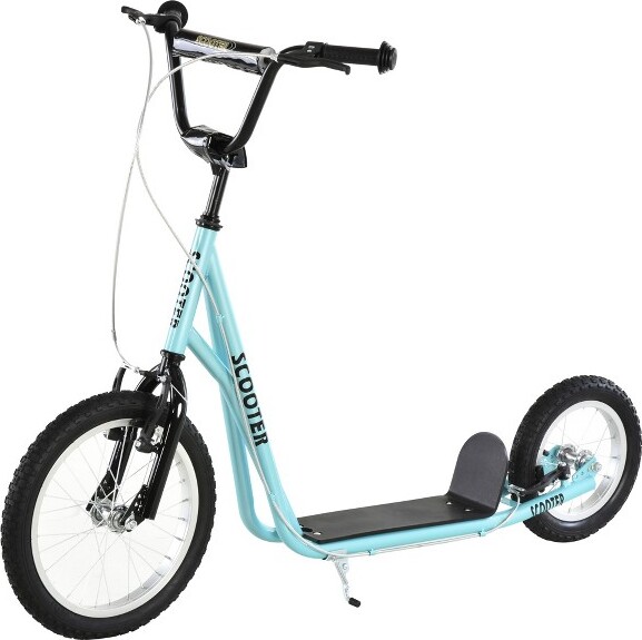 SUGIFT Youth&TeensScooterwithAdjustableHandlebarDualBrakes&InflatableWheelsSteelFrameRide-OnToyforKids5+Blue