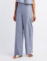 Thumbnail for your product : Charlotte Russe Striped High-Rise Palazzo Pants