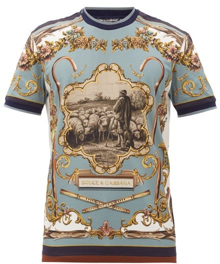 Dolce & Gabbana Shepherd-print Cotton-jersey T-shirt - Blue Multi -  ShopStyle