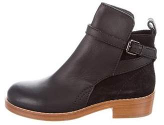 Acne Studios Leather Round-Toe Ankle Boots