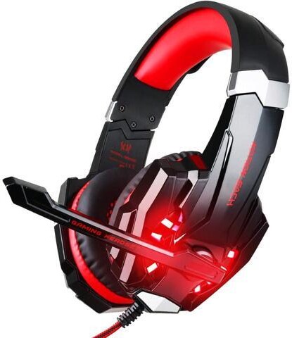 miqpower BlueFire Stereo Gaming Headset for PS4, PS5, PC, Xbox One, Noise Cancelling Over Ear Headphones with Mic, LED Light, Bass Surround, Soft Memory...