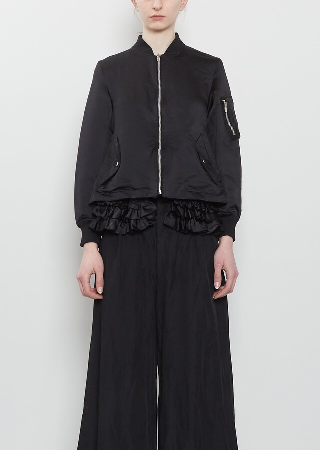 Comme des Garçons Comme des Garçons Ruched Trim Satin Jacket