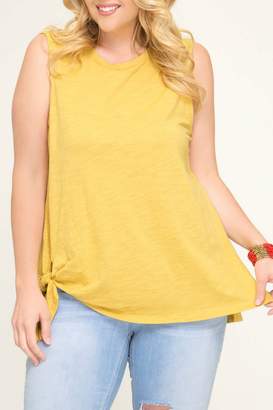 She + Sky Sleeveless Top with Side Tie Detail