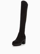 Thumbnail for your product : Very Sadie Cleated Sole Stretch Over The Knee Boot - Black