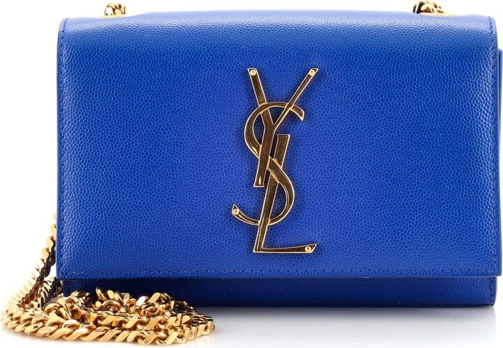 Saint Laurent blue Leather Cross-Body Bag with Card Holder