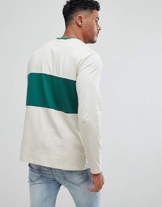 ASOS Design Long Sleeve Crew Neck T-Shirt With Color Block