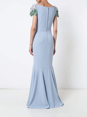 Dolce & Gabbana hydrangea sleeve gown