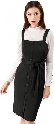 button down overall dress