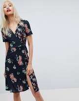 Thumbnail for your product : ASOS Design Midi Wrap Dress In Mixed Floral Print