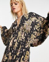 Thumbnail for your product : Free People paisley print V-neck kimono mini dress in multi