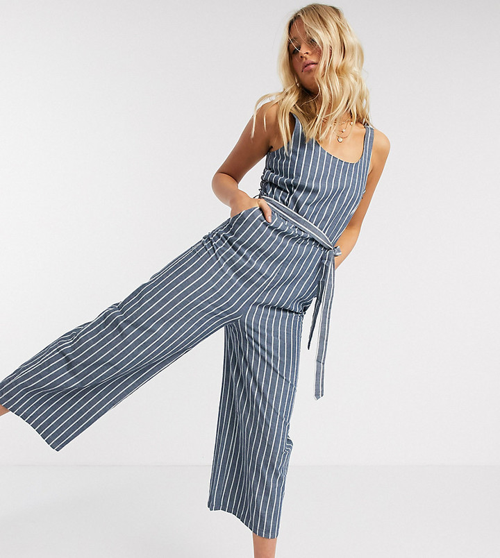Striped Culotte Jumpsuit | Shop the world's largest collection of fashion |  ShopStyle