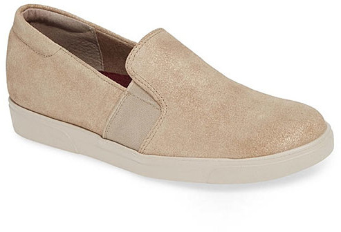 gold slip on sneakers