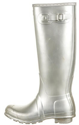 hunter rain boots silver