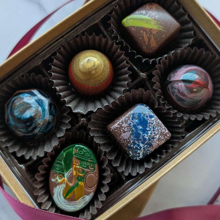 Etsy Modern Truffle Collection - Hand Painted Bon Bons, Award Winning Nut Free Chocolates, Hostess Gift, Birthday, Christmas & Thanksgiving