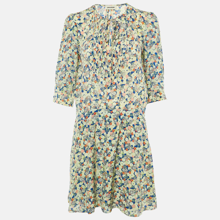Zadig & Voltaire Multicolor Printed Silk Midi Dress S