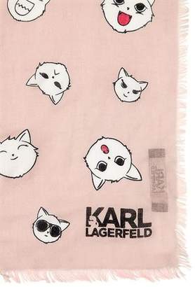 Karl Lagerfeld Paris Choupette Printed Modal & Silk Scarf
