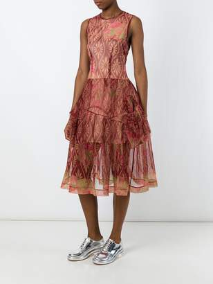 Simone Rocha floral print tulle flared dress