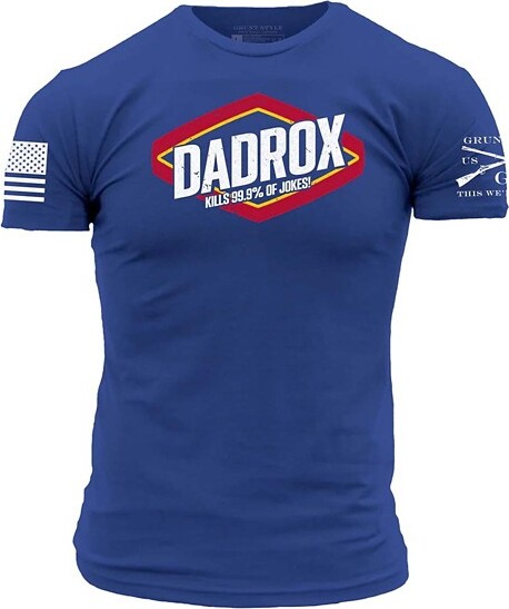 Men's Grunt Style Dad Rox T-Shirt Small Royal Blue
