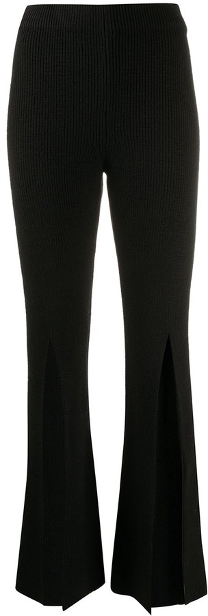 flared knit trousers