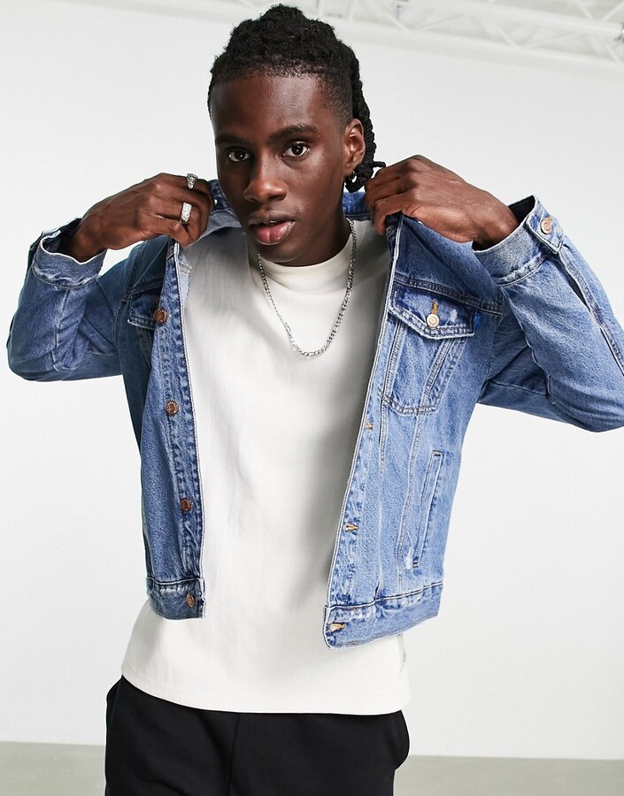 dark blue jean jacket