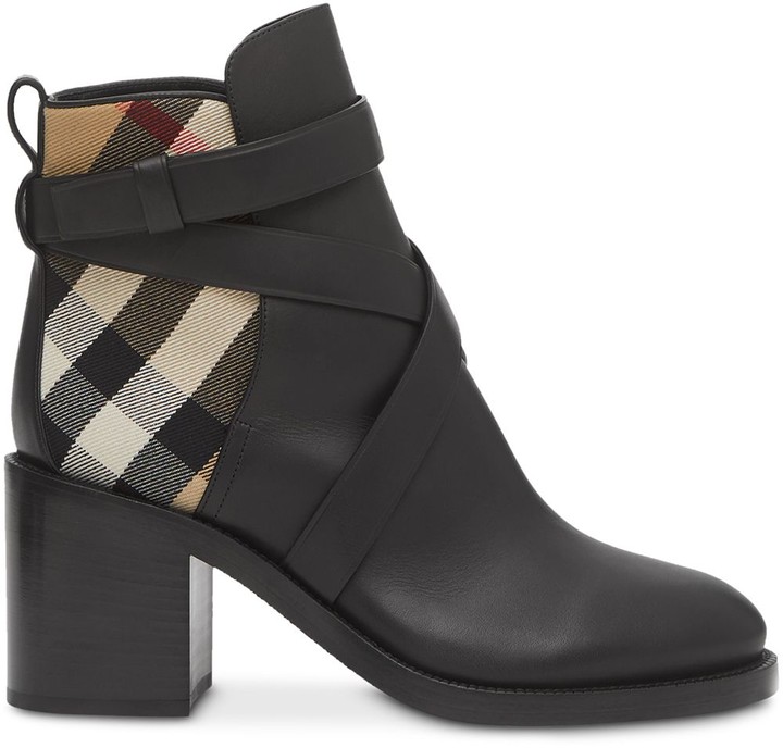 Burberry Vintage Check panel ankle boots - ShopStyle