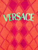 Thumbnail for your product : Versace Children Argyle Knit Logo-Print Jumper