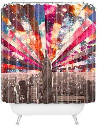 Deny Designs Superstar New York Shower Curtain Pink/Blue