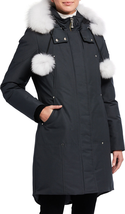 Moose Knuckles Stirling Hooded Parka Jacket w/ Fur Collar
