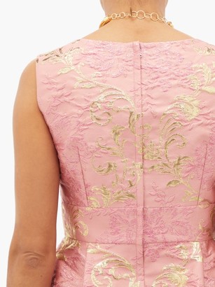 Dolce & Gabbana Floral-brocade Mini Dress - Pink Multi