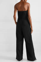 Thumbnail for your product : Cédric Charlier Strapless Draped Crepe And Satin Jumpsuit - Black