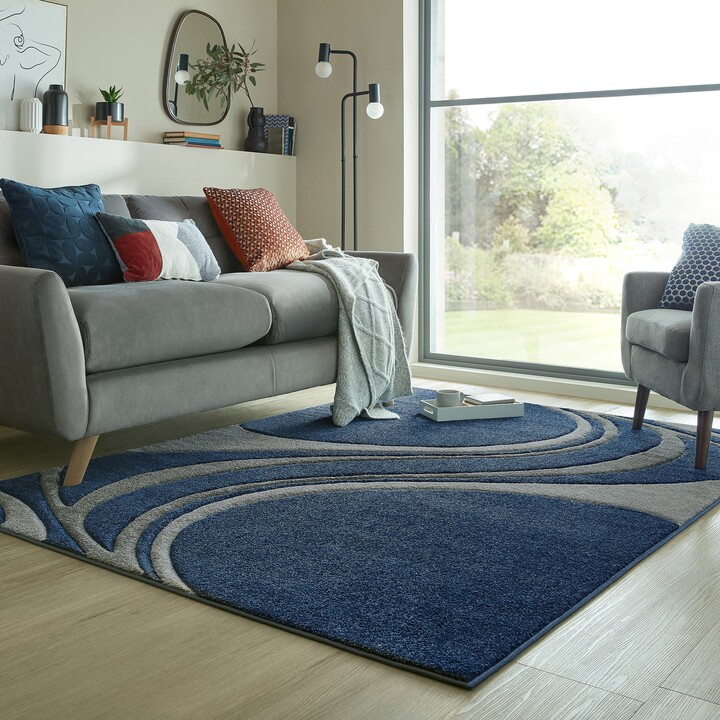 Dunelm Mirage Rug Navy Blue/Grey ShopStyle
