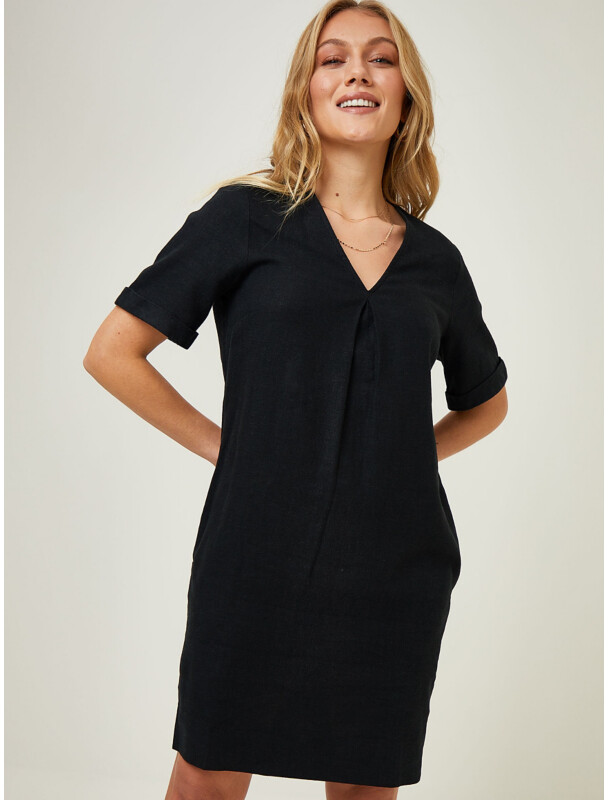 George Black Linen Blend Shift Dress ShopStyle