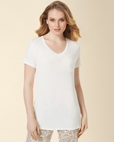 Thumbnail for your product : Soma Intimates Embraceable Cool Nights Short Sleeve V-Neck Pajama Tee Ivory