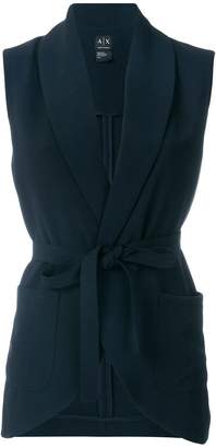 Armani Exchange belted sleeveless jacket