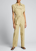 Thumbnail for your product : LES COYOTES DE PARIS Randi Belted Cotton Jumpsuit