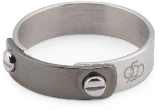 Men's Made In Italy 950 Sterling Silver Screw Band Ring