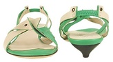 Thumbnail for your product : Amaltea Cream & Mint Two-tone Leather Sandal Shoes