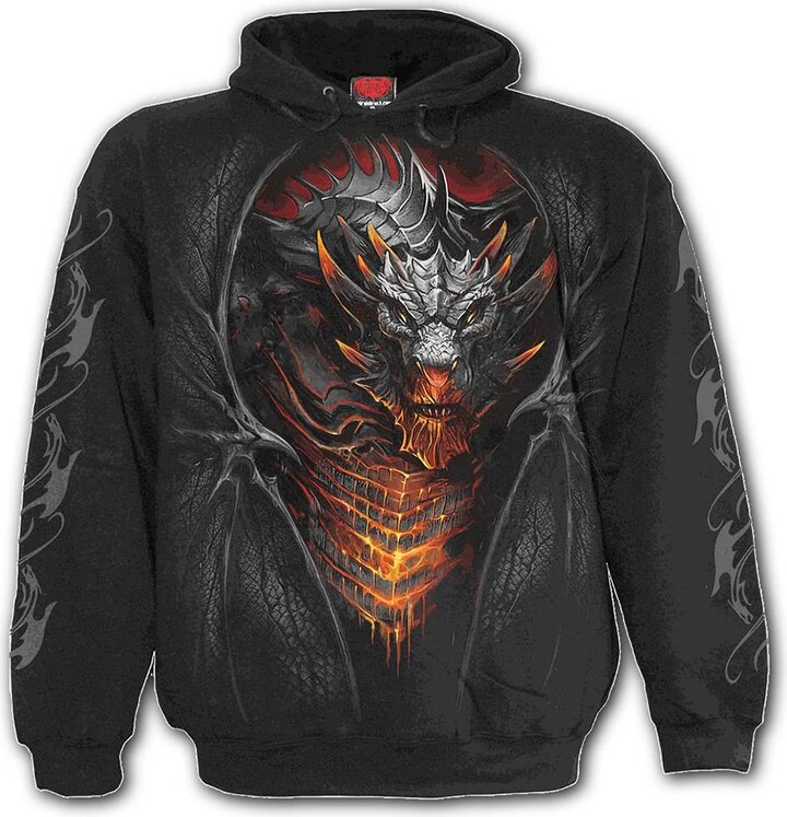 NDYD Vikings 3D Printed Draconis Men's Black Dragon Hoodie