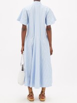 Thumbnail for your product : Lee Mathews Jerry Spread-collar Cotton Maxi Shirt Dress - Blue Stripe