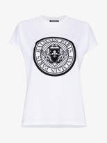 Balmain White logo print cotton t shirt