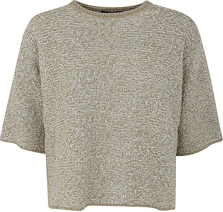 Fabiana Filippi Crewneck Metallic-Threading Knitted T-Shirt
