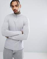 Thumbnail for your product : ASOS Design Turtle Neck Jumper With Zip In Grey