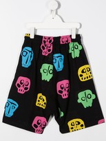Thumbnail for your product : Nununu Skull-Print Wide-Leg Shorts