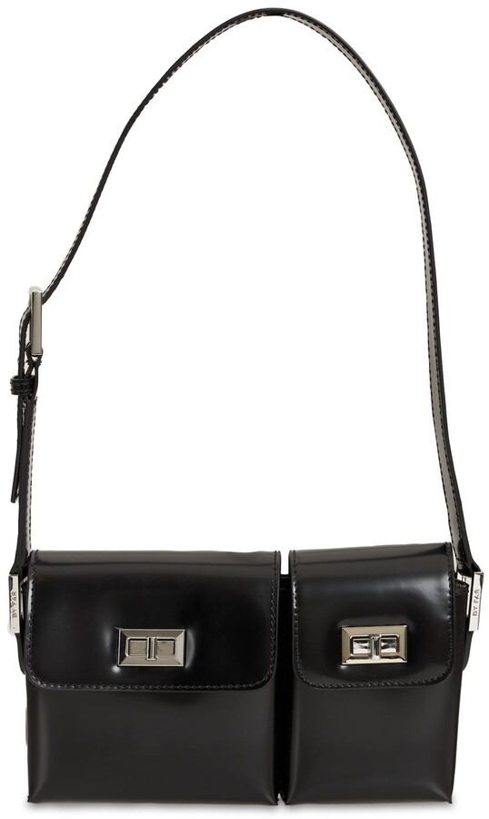 Baby billy black semi patent leather bag, Designer Collection