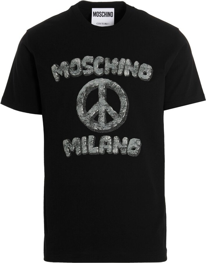 Moschino Peace-Printed Crewneck T-Shirt