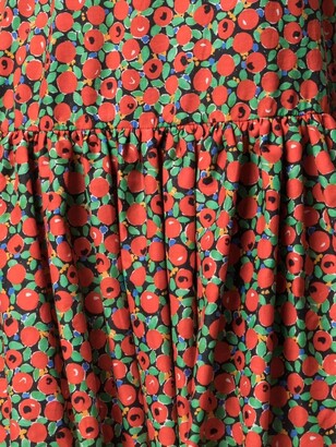 L'Autre Chose Tomato-Print Ruffled Shift Dress