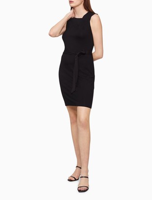 calvin klein belted sheath dress